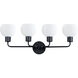 Coraline 4 Light 29.5 inch Black Bath Vanity Wall Light