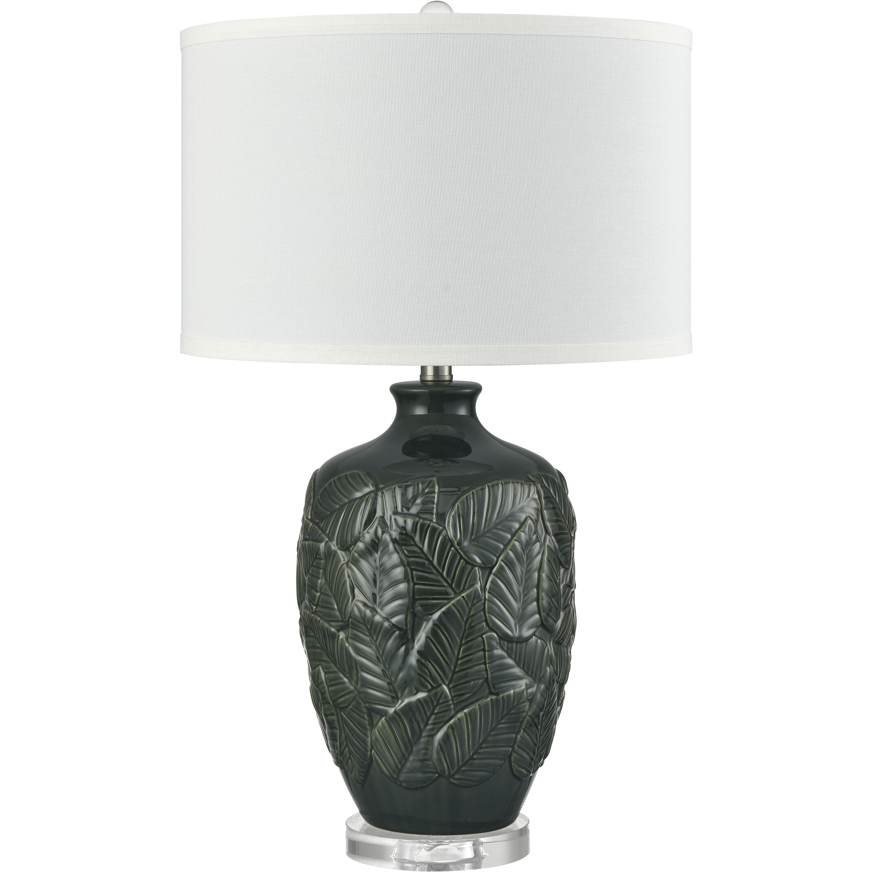 Goodell 27.5 inch 150 watt Dark Green with Clear Table Lamp Portable Light