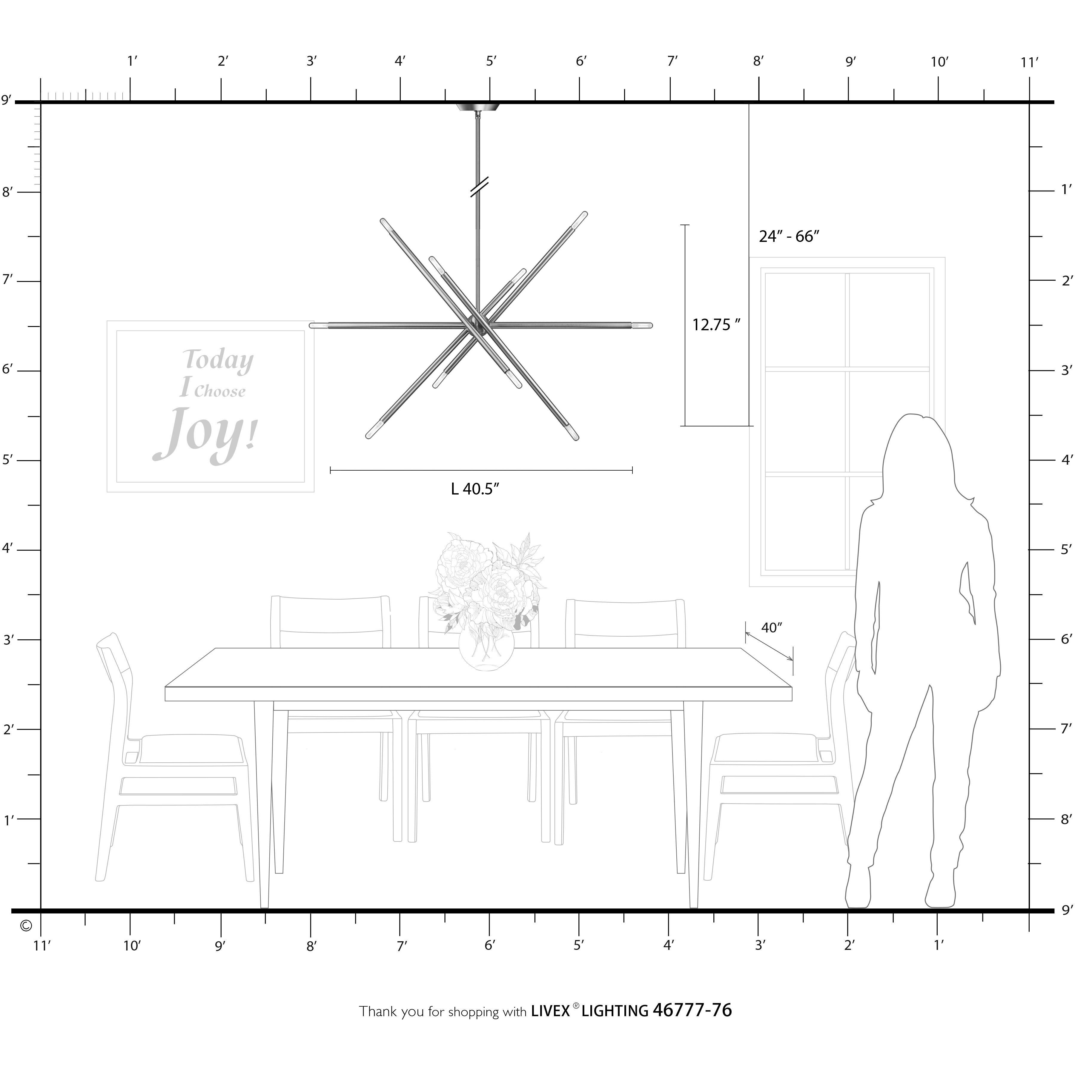 Soho Linear Chandelier Ceiling Light in Scandinavian Gray with Brushed Nickel Accents
