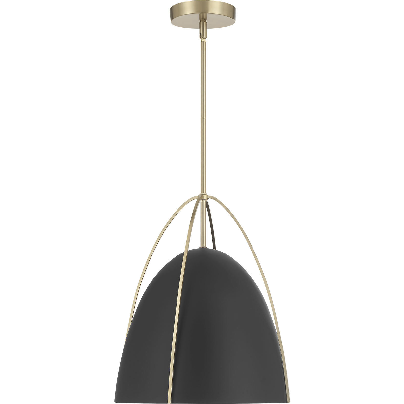 Pomelle 1 Light 13.75 inch Matte Black and Modern Gold Pendant Ceiling Light in Matte Black/Modern Gold