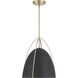 Pomelle 1 Light 13.75 inch Matte Black and Modern Gold Pendant Ceiling Light in Matte Black/Modern Gold