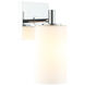 Candela Wall Sconce Wall Light in Chrome and Opal Glass