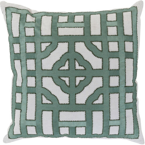 Chinese Gate 18 inch Light Gray, Dark Green, Sage Pillow Kit