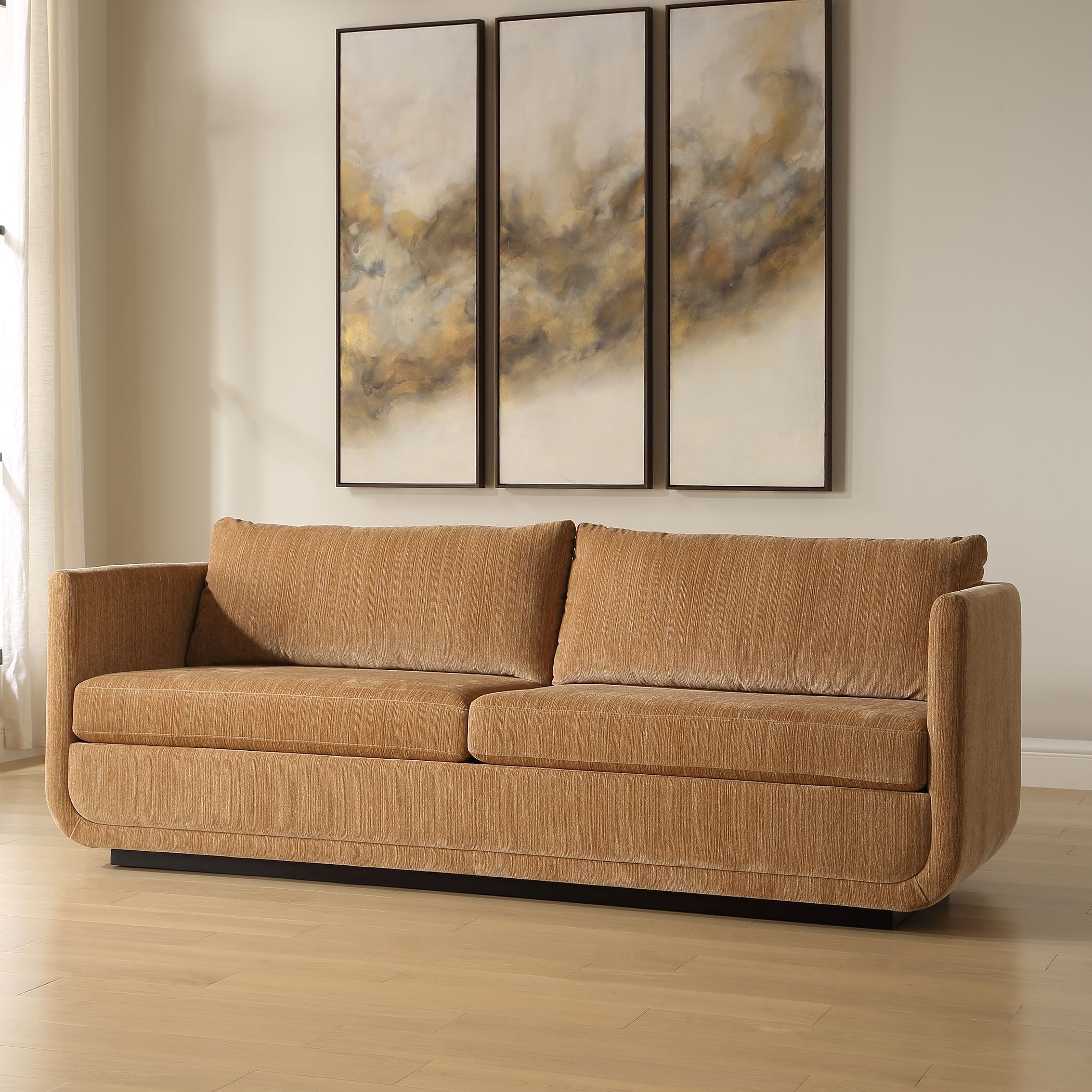 Abound Textured Ginger Chenille Sofa
