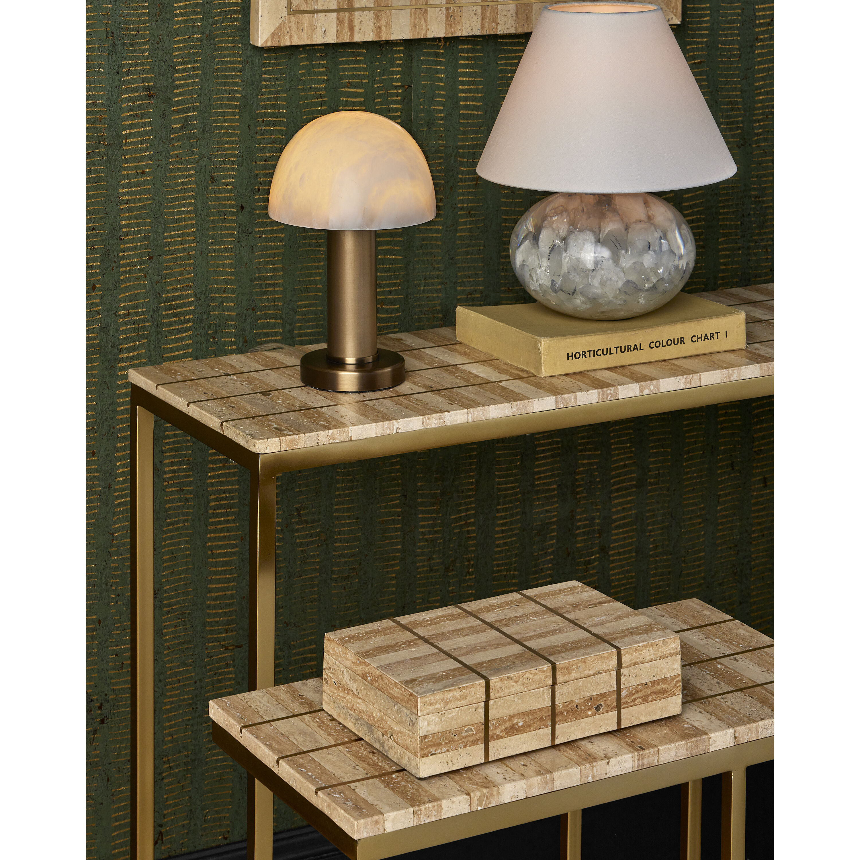 Dezi 24.25 X 20 inch Natural/Brass C Table