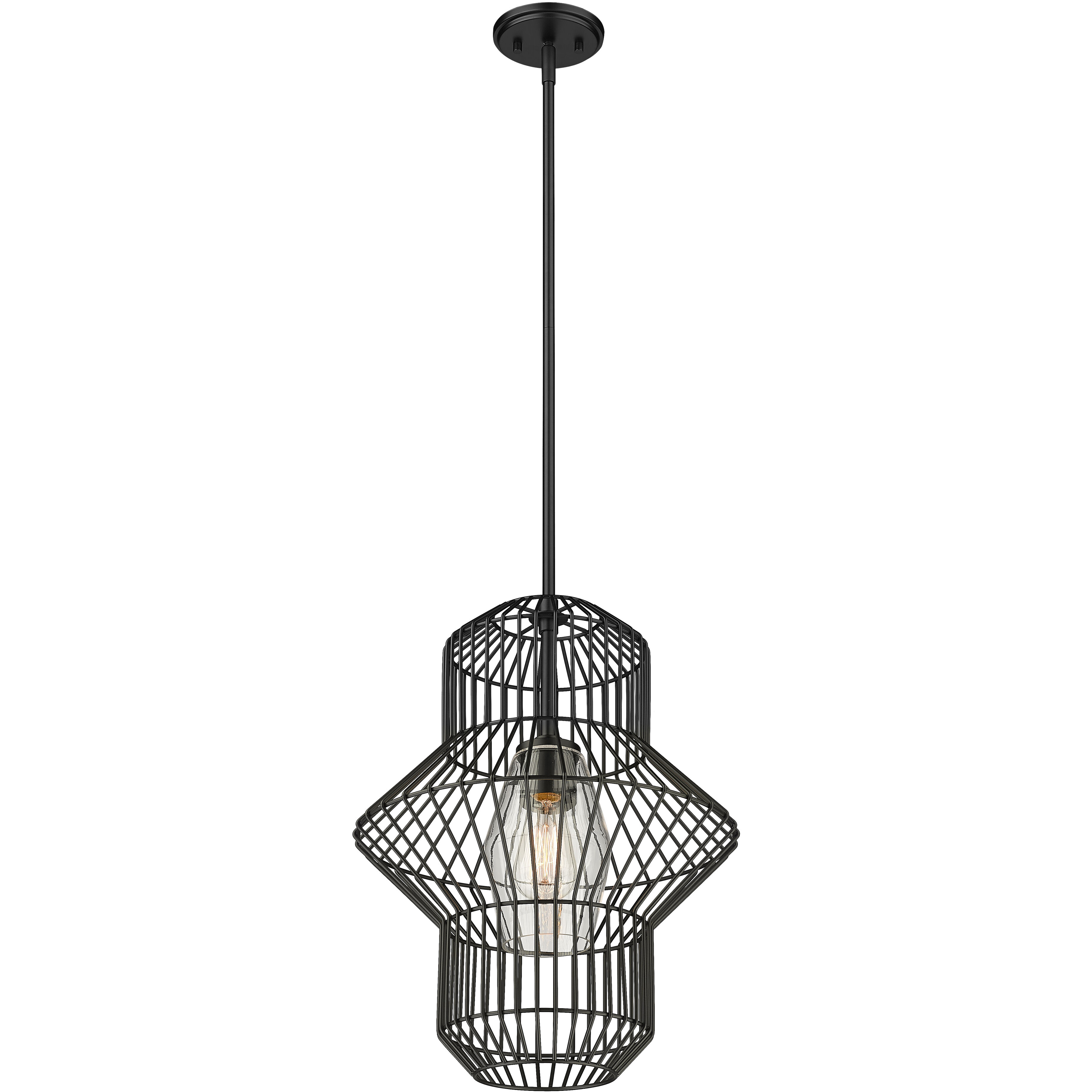 Orsay 1 Light 15 inch Matte Black Pendant Ceiling Light
