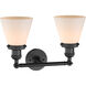 Franklin Restoration Small Cone LED 16 inch Matte Black Bath Vanity Light Wall Light in Matte White Glass, Franklin Restoration