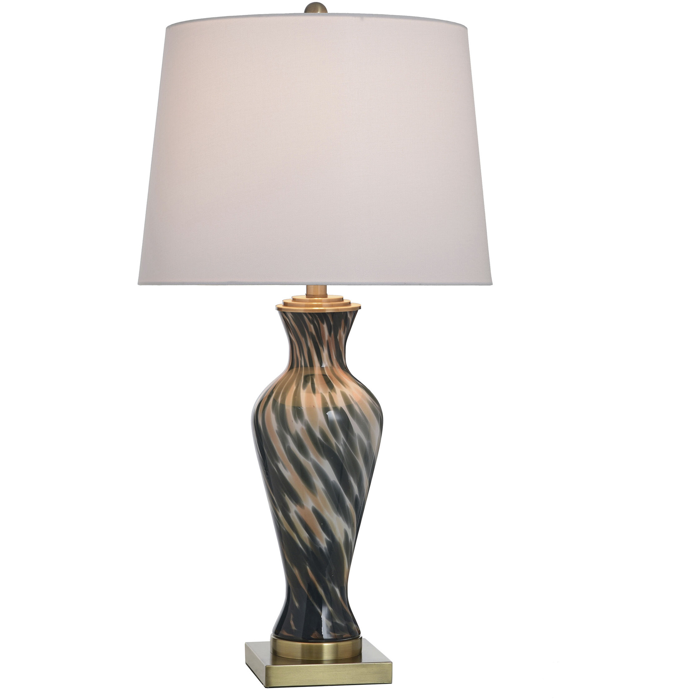 Igny 31.5 inch 100 watt Igny Gold and Black and Brown and White Table Lamp Portable Light