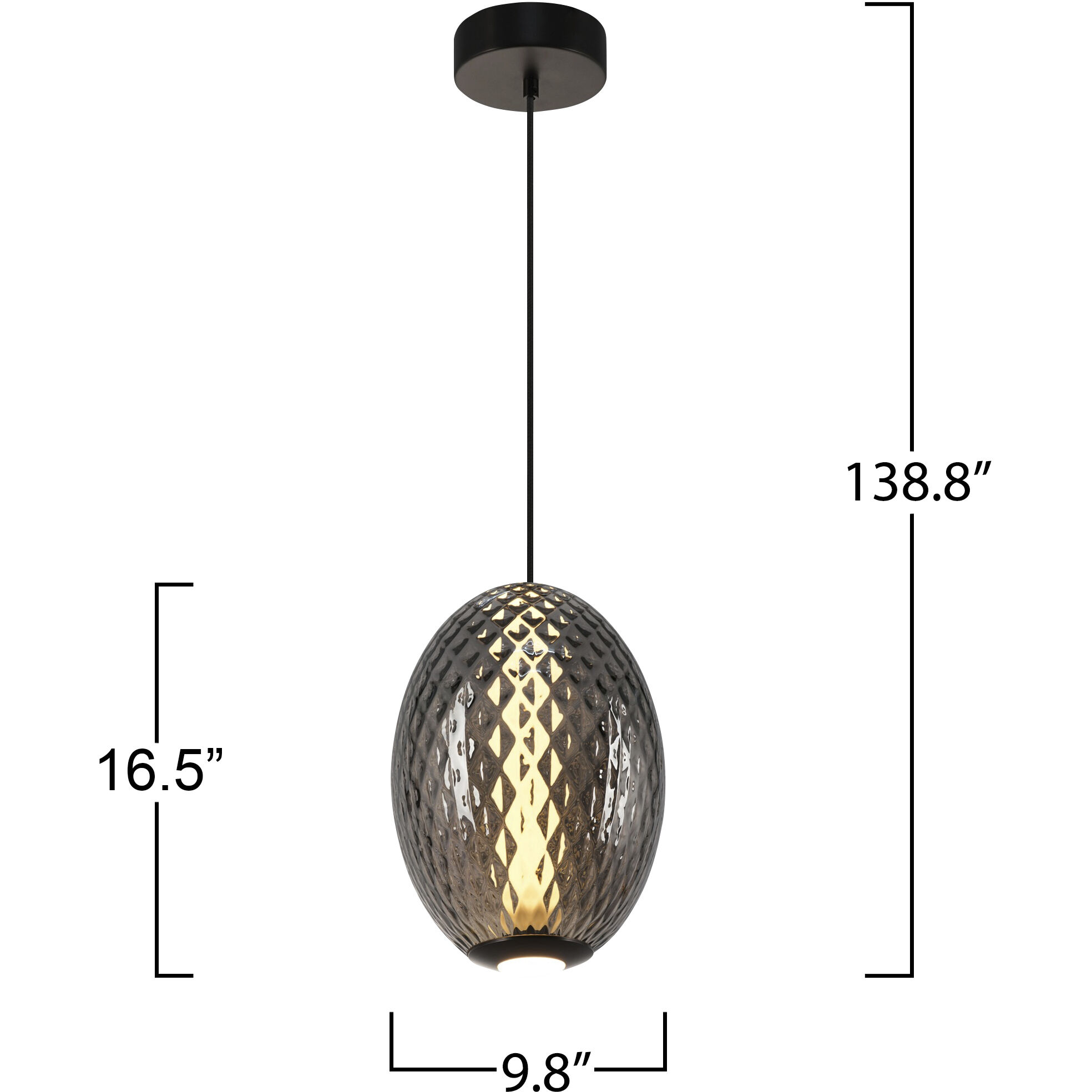 Celeste LED 9.8 inch Gunmetal Pendant Ceiling Light in Smoke Ombre