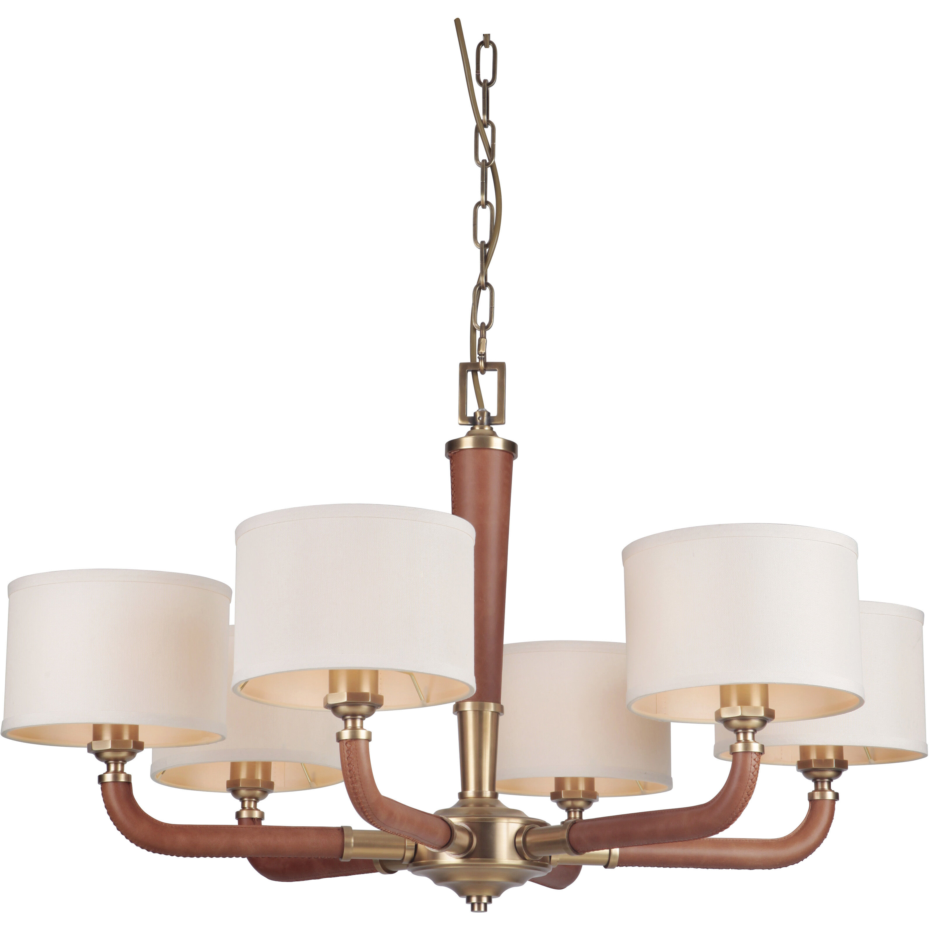 Gallery Huxley 6 Light 34.6 inch Vintage Brass Chandelier Ceiling Light, Gallery Collection