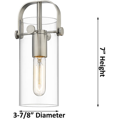Pilaster II Cylinder 6 Light 43.88 inch Polished Nickel Bath Vanity Light Wall Light in Deco Swirl Glass