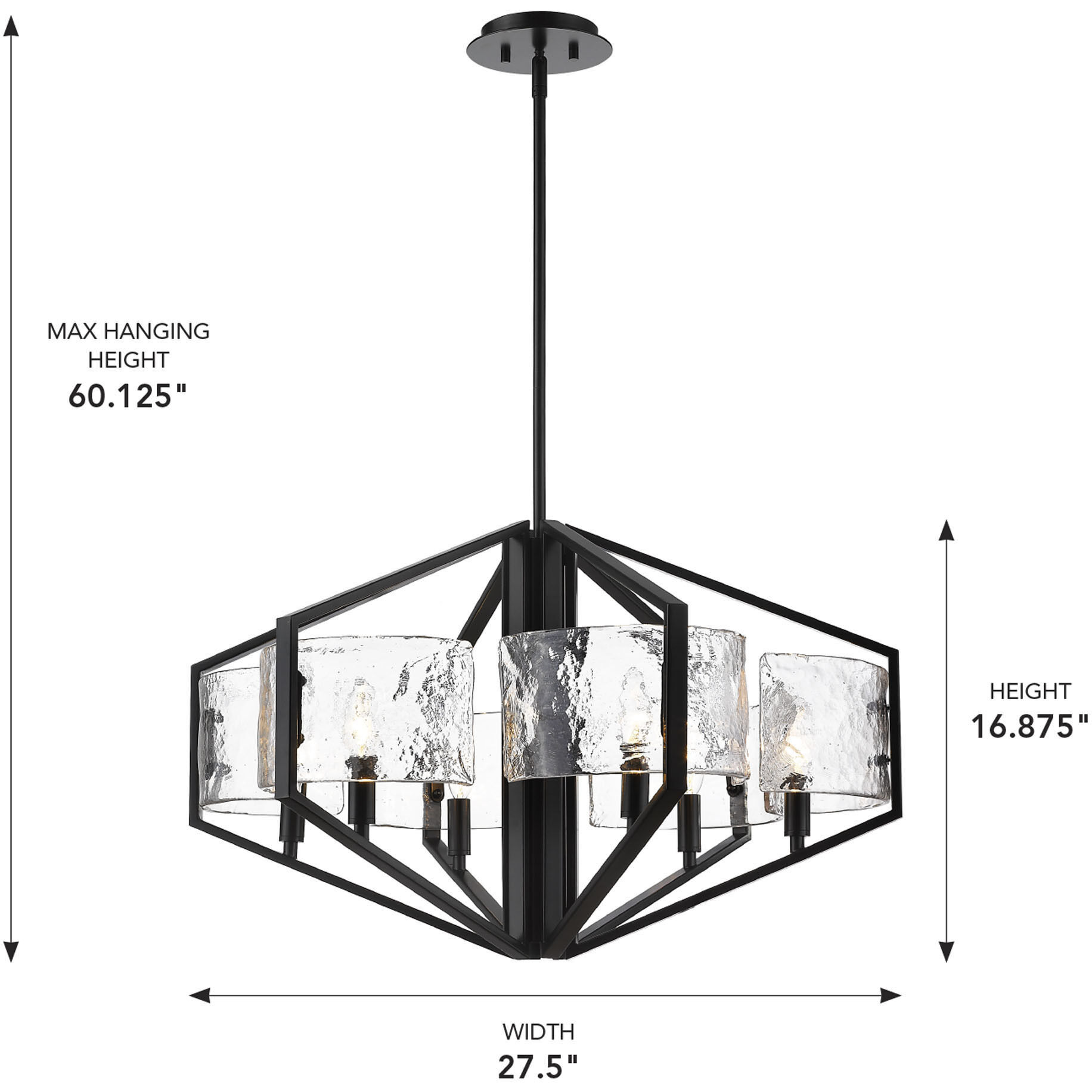 Varsha 27.5 inch 60.00 watt Matte Black Chandelier Ceiling Light
