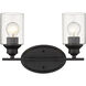 Gemma 2 Light 14 inch Matte Black Vanity Light Wall Light