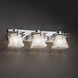 Metropolis 3 Light 27 inch Polished Chrome Vanity Light Wall Light in Lace (Veneto Luce), Square Flared