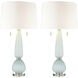 Mariani 34 inch 60.00 watt Light Blue with Clear Table Lamp Portable Light, Set of 2