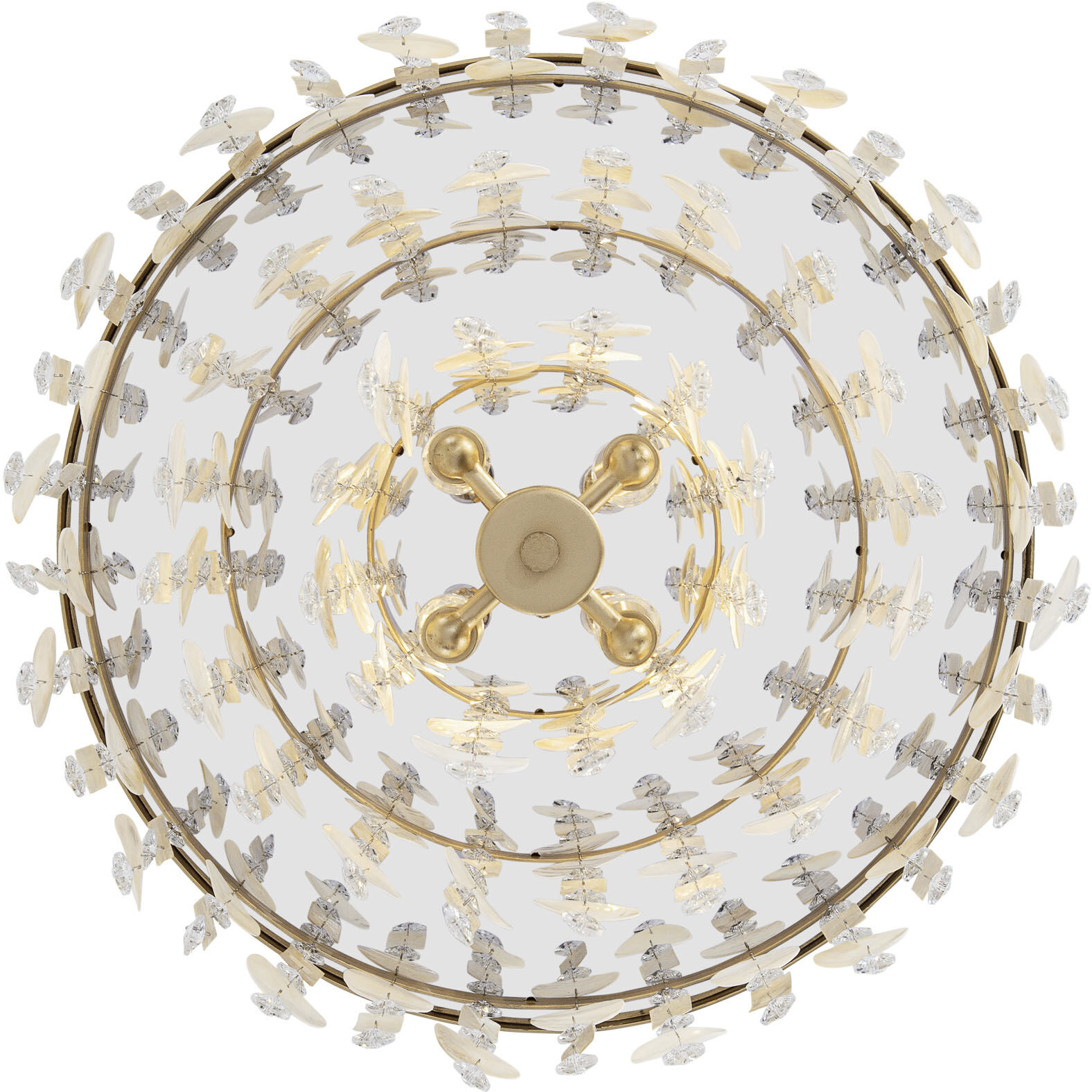 Kalani 4 Light 20 inch French Gold Semi-Flush Ceiling Light, Smithsonian Collaboration