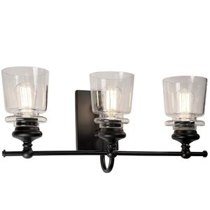 Castara LED 22 inch Black and Brass Bathroom Vanity Wall Light