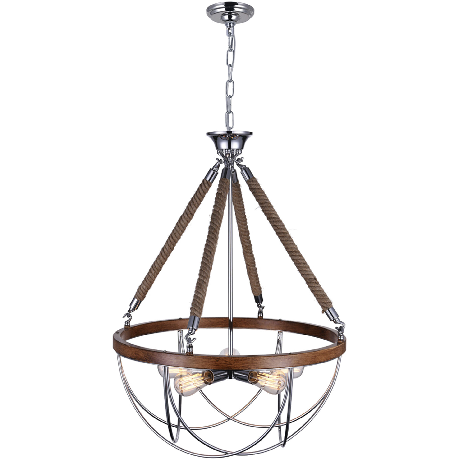 Parana 5 Light 24 inch Chrome Down Chandelier Ceiling Light