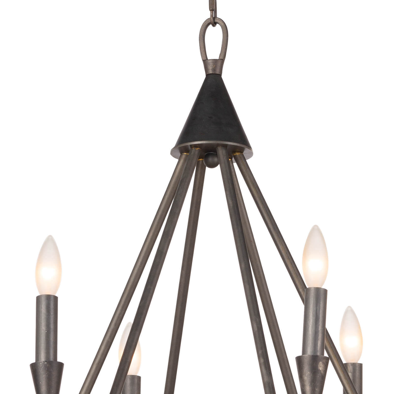 Sierra 12 Light 35.5 inch Blackened Steel Chandelier Ceiling Light
