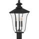 Farley 3 Light 22.75 inch Matte Black Outdoor Post Lantern