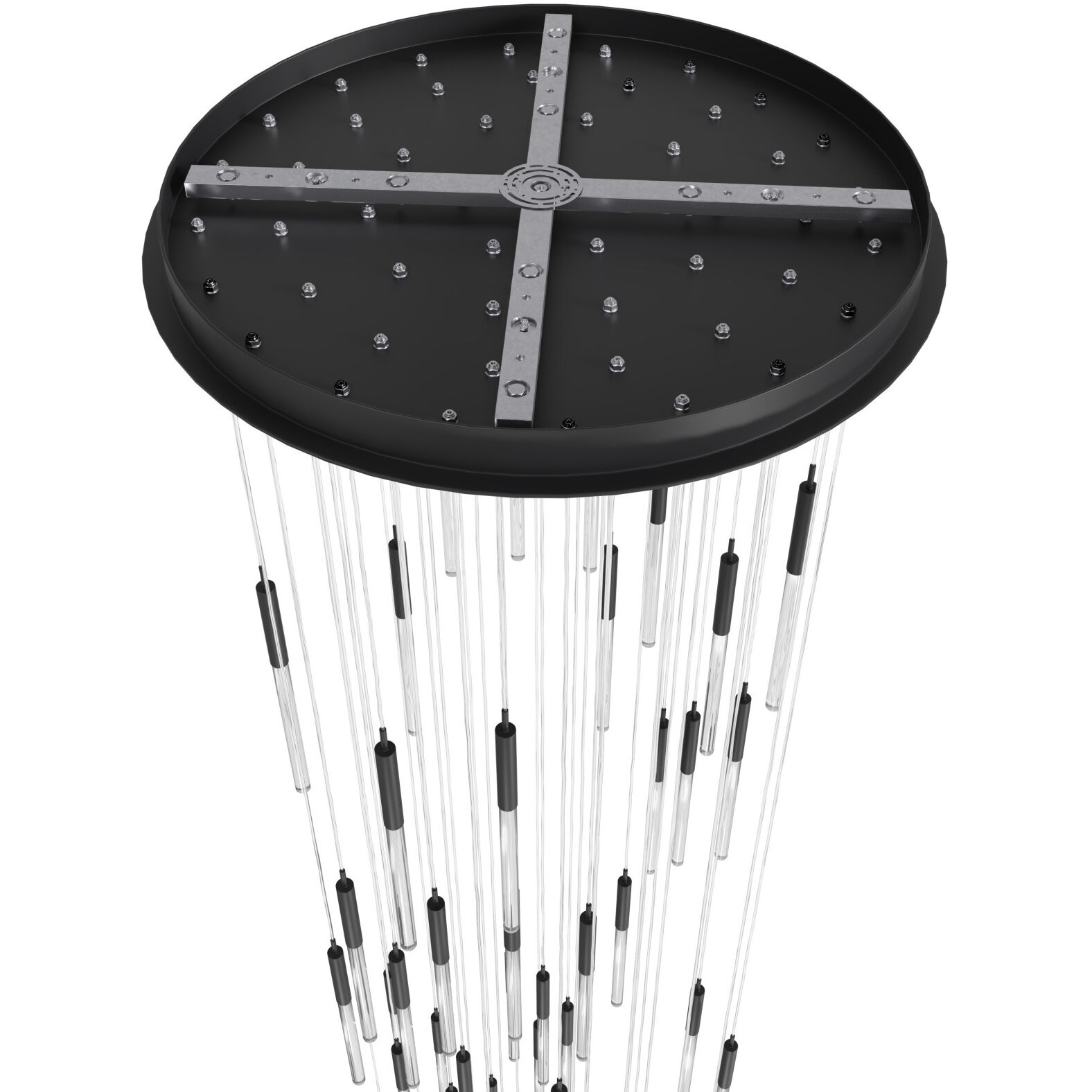Main St. Snow LED 37 inch Black Multi Port Pendant Ceiling Light