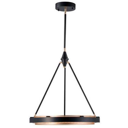Duo LED 23.63 inch Classic Black and Gold Shimmer Pendant Ceiling Light