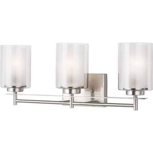 Elmwood Park 3 Light 22.25 inch Brushed Nickel Bath Vanity Wall Sconce Wall Light