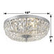 Waltham 3 Light 16 inch Polished Chrome Flush Ceiling Light in Clear Hand Cut
