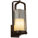 Fusion LED 16.5 inch Brushed Nickel Outdoor Wall Sconce in 700 Lm LED, Caramel Fusion