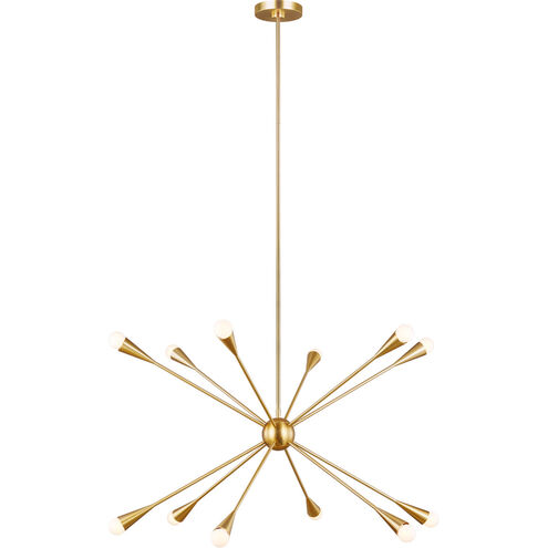 ED Ellen DeGeneres Jax 12 Light 38 inch Burnished Brass Chandelier Ceiling Light