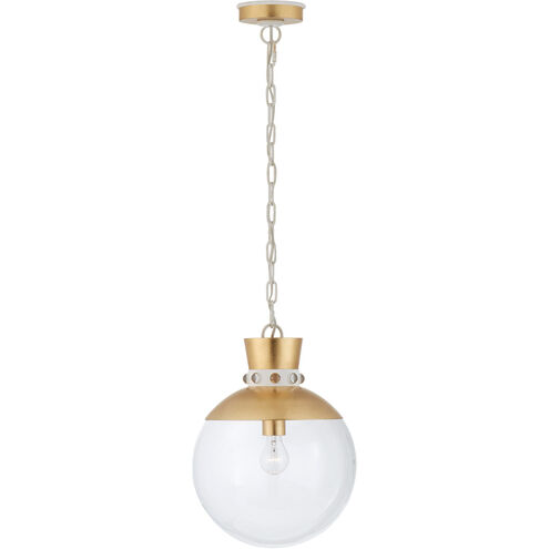Julie Neill Lucia 1 Light 13 inch Gild with White Pendant Ceiling Light in Gild and White, Medium