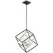 Dexter 3 Light 21 inch Matte Black with Polished Chrome Accents Pendant Ceiling Light
