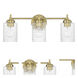 Claire 3 Light 21.13 inch Satin Brass Vanity Light Wall Light