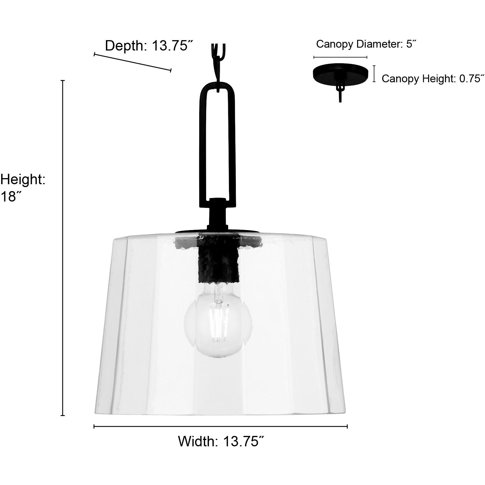 Diamara 1 Light 13.75 inch Matte Black Pendant Ceiling Light