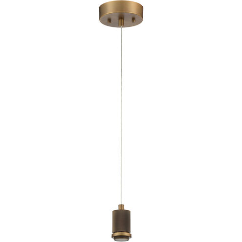 Port Nine LED 8 inch Antique Brushed Brass Pendant Ceiling Light in Clear