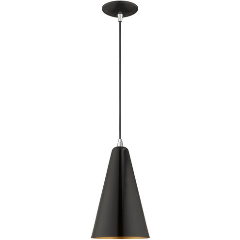 Allison 1 Light 7 inch Shiny Black Mini Pendant Ceiling Light