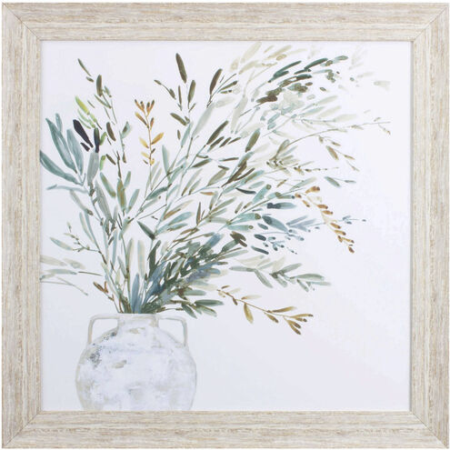 Vase of Grass Green and Brown Framed Art