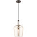 Art Glass 1 Light 9 inch English Bronze Mini Pendant Ceiling Light