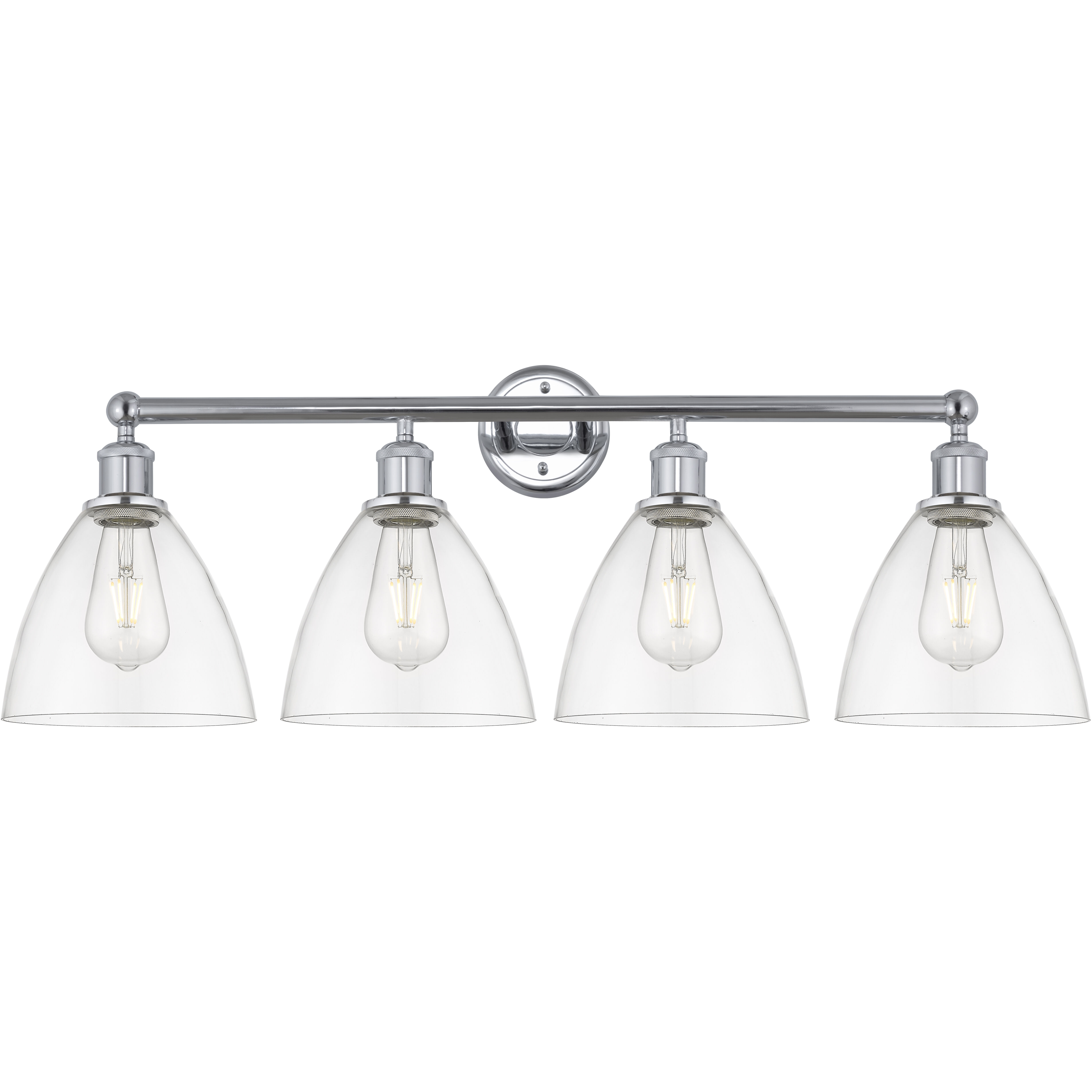 Edison Bristol Glass 4 Light 35 inch Polished Chrome Bath Vanity Light Wall Light in Clear Glass