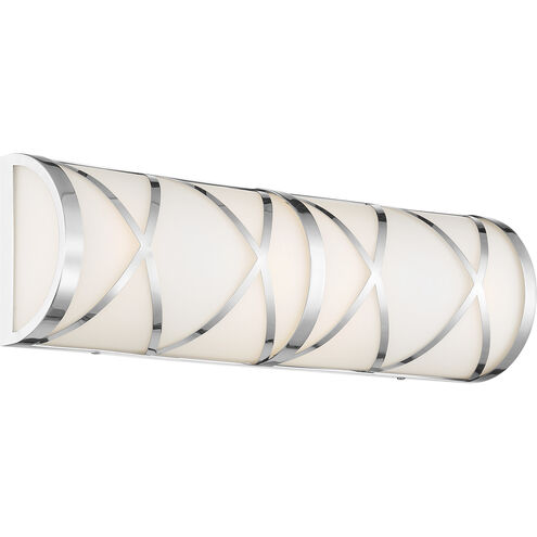 Sylph 4 Light 7 inch Polished Nickel and Satin White Vanity Light Wall Light