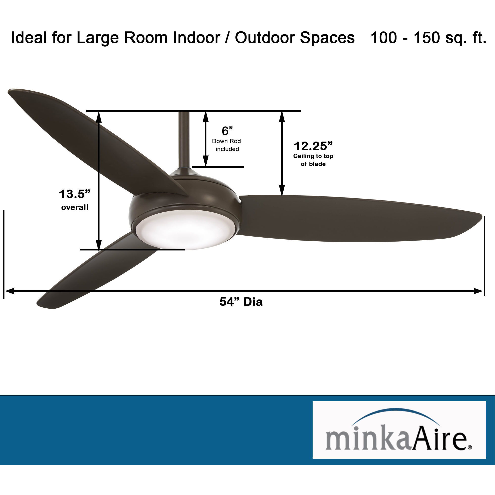Concept IV 54 inch Oil Rubbed Bronze Outdoor Ceiling Fan
