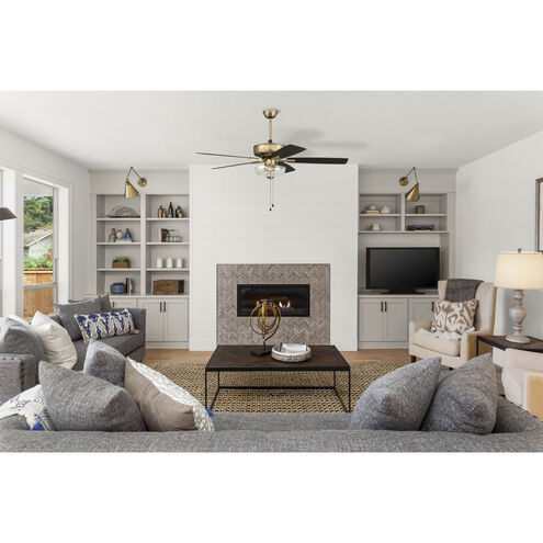 Pro Plus 101 52 inch Brushed Polished Nickel with Driftwood/Grey Walnut Blades Contractor Ceiling Fan