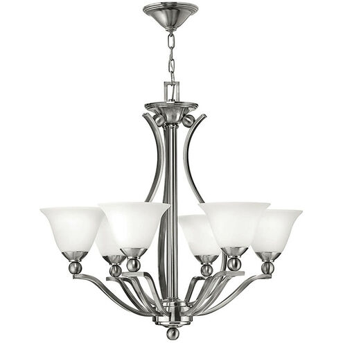 Bolla LED 29 inch Brushed Nickel Indoor Chandelier Ceiling Light in Etched Opal