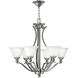 Bolla LED 29 inch Brushed Nickel Indoor Chandelier Ceiling Light in Etched Opal