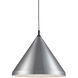 Dorothy 1 Light 24 inch Brushed Nickel With Black Detail Pendant Ceiling Light