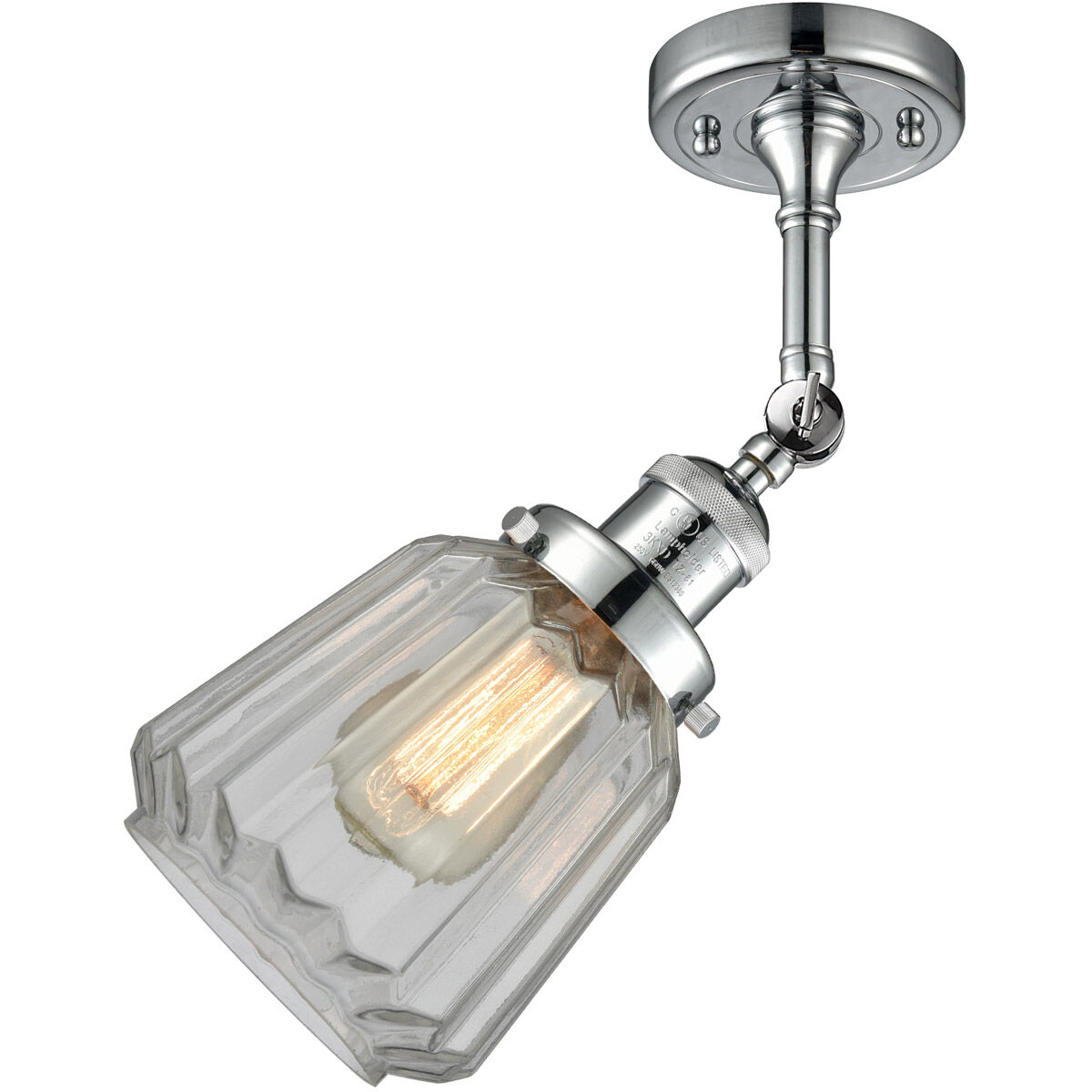 Franklin Restoration Chatham 1 Light 6 inch Polished Chrome Sconce Wall Light in Clear Glass, Franklin Restoration