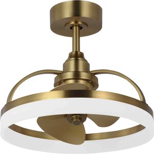 Shear 19.56 inch Brushed Bronze with Gold Blades Outdoor Ceiling Fan