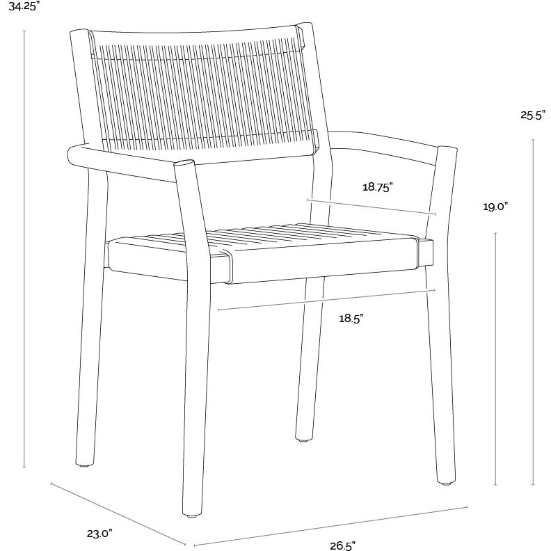 Kavala Natural Outdoor Stackable Dining Armchair, Set Of 2
