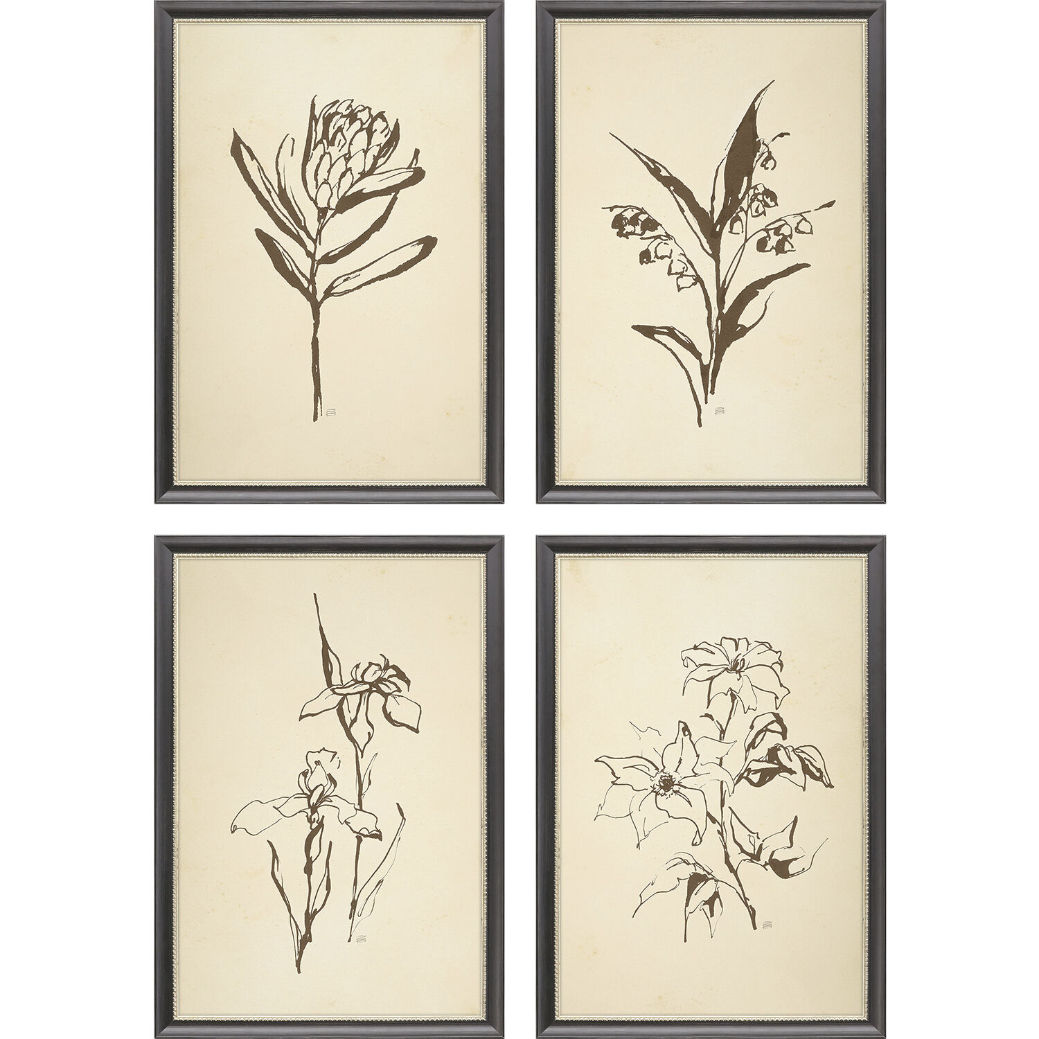 Florals Brown and Beige and Neutral Framed Art