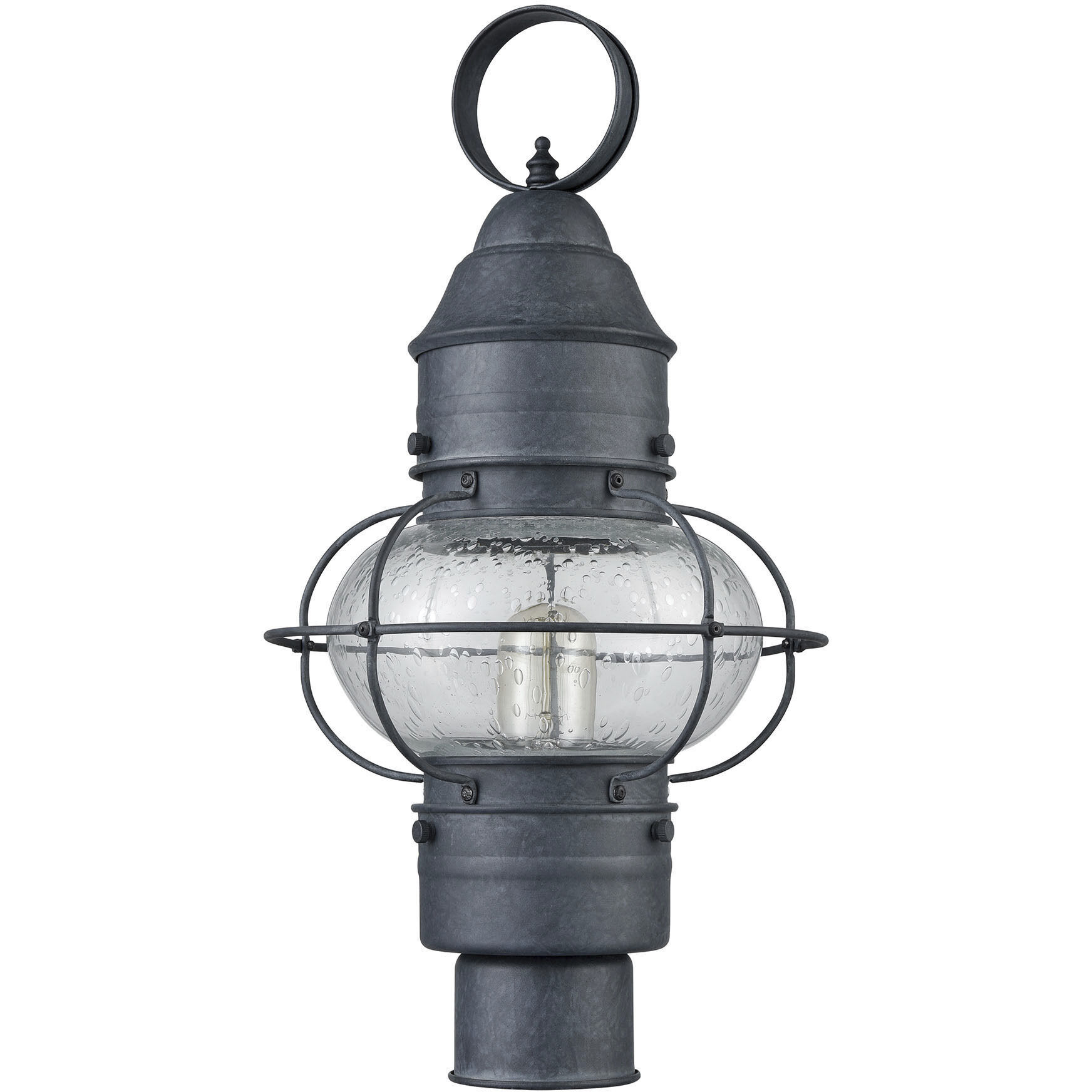 Onion 1 Light 19 inch Aged Zinc Outdoor Post Light